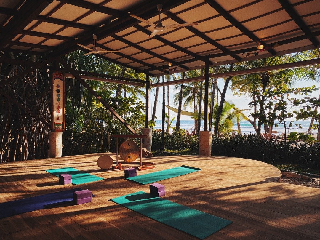 The open-air yoga studio at the Costa Rica retreat centre
